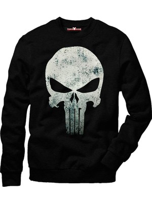 Tshirthane Punisher Erkek Uzun Kollu Bisiklet Yaka  Sweatshirt