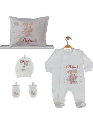 Pia Baby Gl 1913-04 İsme Özel Yastık Tulum Set