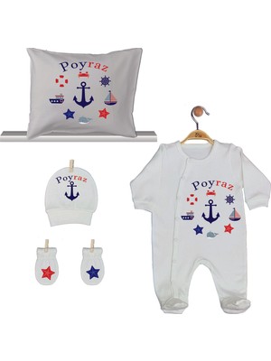 Pia Baby Gl 1936-04 İsme Özel Yastık Tulum Set