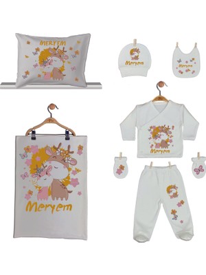 Pia Baby Gl 1933-06 İsme Özel Yastık Battaniye Zıbın Set