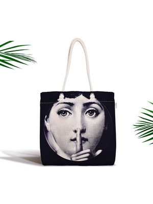 RealHomes Fornasetti Profumi: Scented Candle Modern Fermuarlı Kumaş Çanta