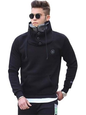 Madmext 4411 Triko Yaka Düğmeli Sweatshirt