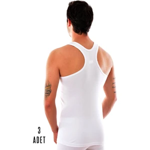 3 Adet Erkek Pamuklu Spor Atlet Beyaz 0118
