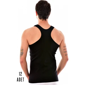 12 Adet Seher Erkek Spor Atlet 0058 Siyah