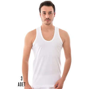 3 Adet Seher Erkek Penye Askılı Atlet Beyaz 0001