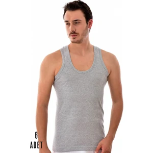 6 Adet Seher Erkek Penye Askılı Atlet Gri 0001