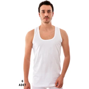 6 Adet Erkek Penye Atlet Beyaz 0101