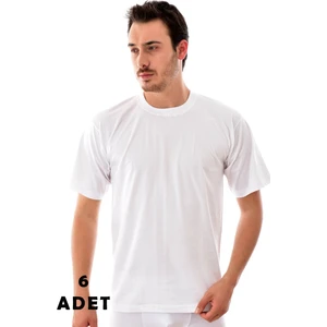 6 Adet Tutku 0105 Beyaz Erkek Yarım Kol Fanila