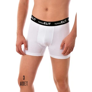 Tutku Elit 3 Adet Elit Erkek Modal Elasthan Boxer Beyaz1252