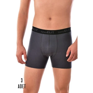 Tutku Elit 3 Adet Elit Erkek Modal Elasthan Boxer Füme1252