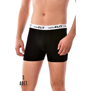 Tutku Elit 3 Adet Elit Erkek Modal Elasthan Boxer Siyah 1252