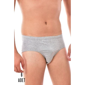 6 Adet Seher Erkek Penye Slip Gri 0005
