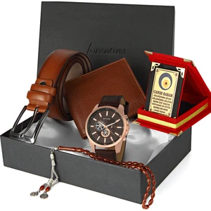 Erkek Cüzdan Tesbih Saat - Plakat ve Kemer Ps0144