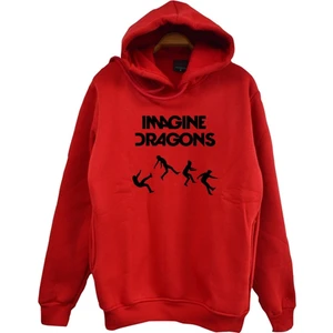 Imagine Dragons Baskılı Kapüşonlu Unisex Sweatshirt