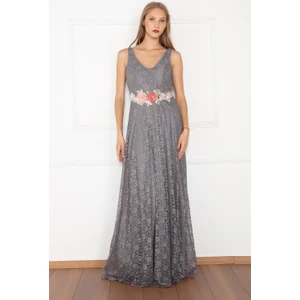 Kadın Varna 13102 Beli Çiçekli Dantel Elbise