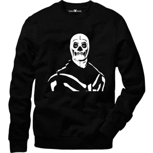 Fortnite Skull Trooper Füme Erkek Uzun Kollu Bisiklet Yaka  Sweatshirt