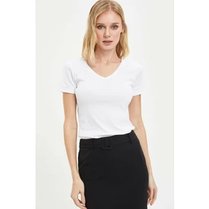 Slim Fit V Yaka Basic Kısa Kollu Tişört I1080AZ20SP