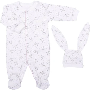 Organik Rabbit Şapkalı Bebek Tulumu S78749 0 Ay