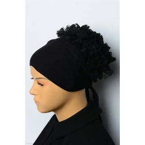 Bone Dantelli Dikişsiz Fırfırlı Siyah