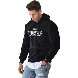 Kapşonlu Peluş Sweatshirt Siyah 4390