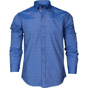 Slim Fit Mavi Desenli Erkek Gömlek