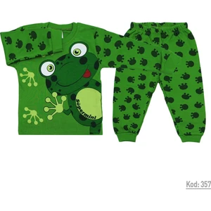 Kurbağalı 2 Parça Bebek Pijama Takımı K357