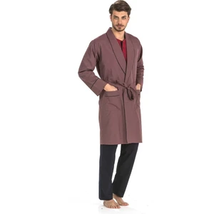 Pierre Cardin 5 Li Uzun & Şortlu Pijama Robdöşambır Bordo Damat Çeyiz Seti 5560