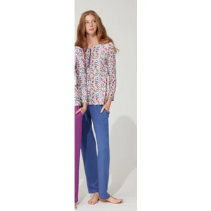 3737 Kadın Pijama Takımı - Mavi