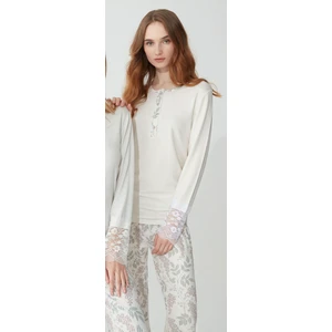 3776 Kadın Pijama Takımı - Bej