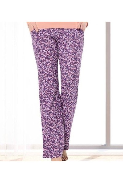 Akare 418 Pamuklu Likralı Uzun Kollu Kadın Pijama Takımı Ev Pijaması