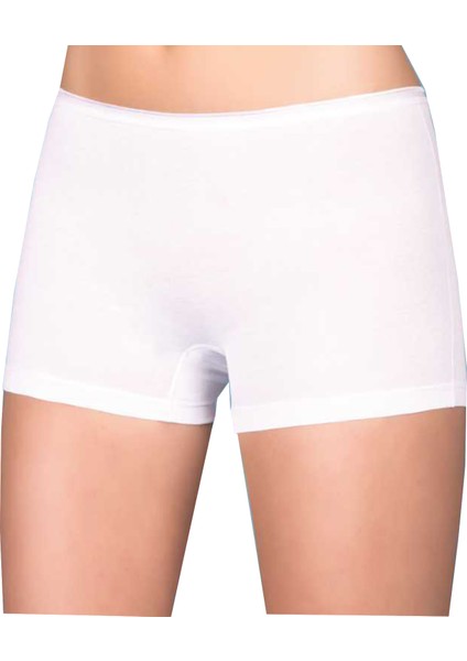 12'li Paket Kadın Boxer Şort Beyaz XL