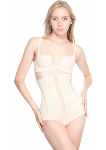 Alttan Agraflı Tül Detaylı Slip Korse 2886