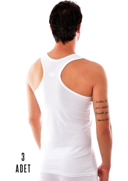 3 Adet Elit 1304 Erkek Spor Elasthan Atlet Beyaz