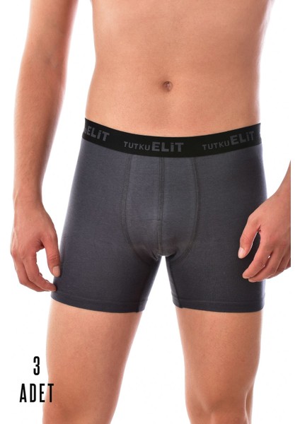 3 Adet Elit Erkek Modal Elasthan Boxer Füme1252