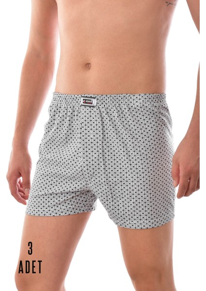 3 Adet Seher Erkek Pamuklu Desenli Asorti Boxer