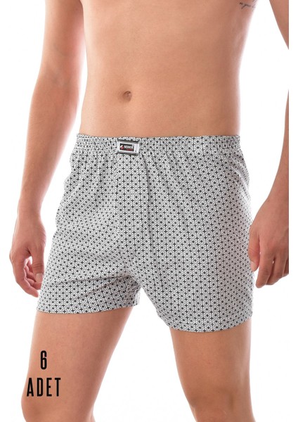 6 Adet Seher Erkek Pamuklu Desenli Asorti Boxer