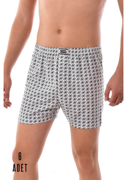 12 Adet Seher Erkek Pamuklu Desenli Asorti Boxer