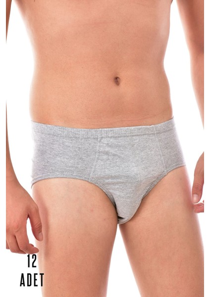 12 Adet Seher Erkek Penye Slip Gri 0005