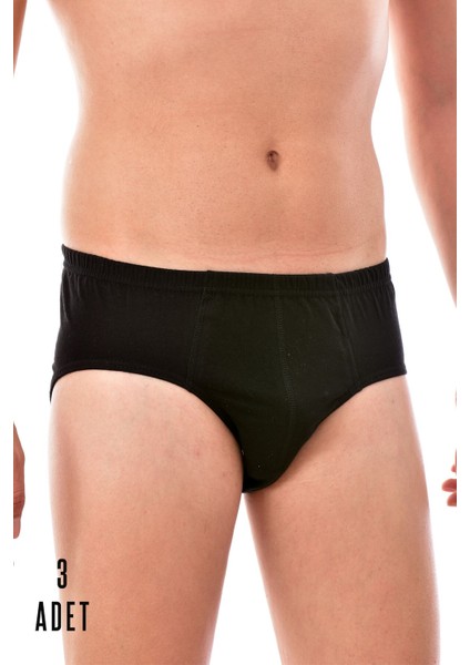 3 Adet Seher Erkek Penye Slip Siyah 0005