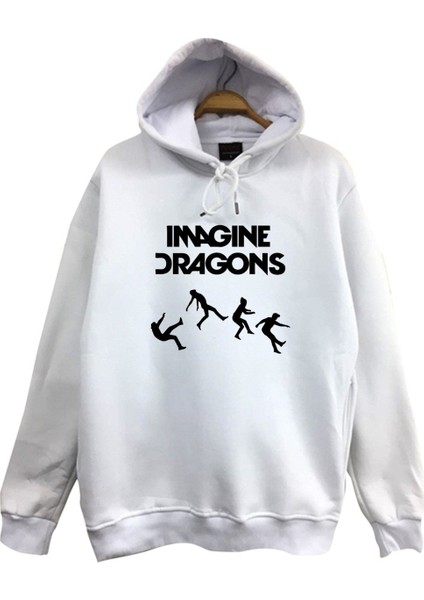 Imagine Dragons Baskılı Kapüşonlu Unisex Sweatshirt