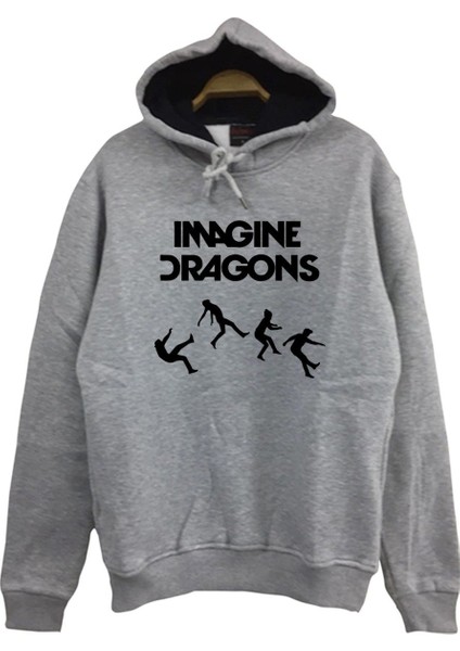 Imagine Dragons Baskılı Kapüşonlu Unisex Sweatshirt