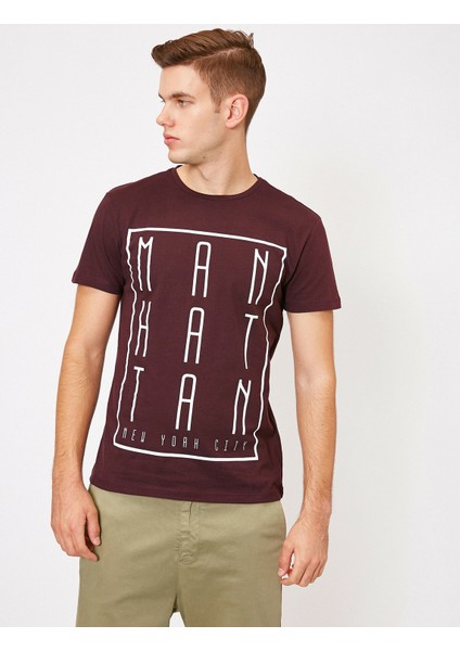 Erkek Yazılı Baskılı T-Shirt