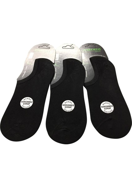 Umberto 10'Lu Siyah Bambu Sneaker Erkek Çorap