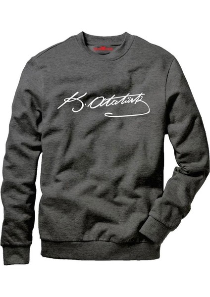 Atatürk Imza Erkek Uzun Kollu Bisiklet Yaka Sweatshirt fiyatları