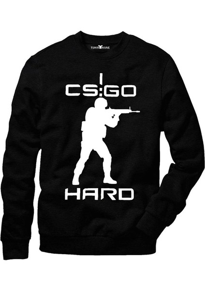 Csgo Hard Erkek Uzun Kollu Bisiklet Yaka Sweatshirt