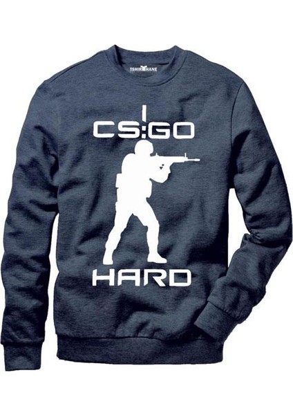 Csgo Hard Erkek Uzun Kollu Bisiklet Yaka Sweatshirt