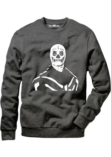 Fortnite Skull Trooper Füme Erkek Uzun Kollu Bisiklet Yaka Sweatshirt fiyatları