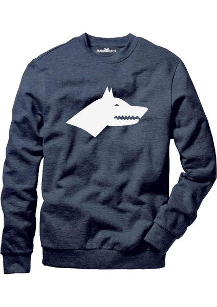 Göktürk Kurt Erkek Uzun Kollu Bisiklet Yaka Sweatshirt