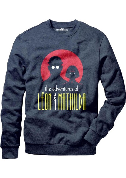 The Adventures Of Leon & Mathilda Füme Erkek Uzun Kollu Bisiklet Yaka Sweatshirt