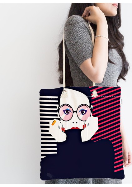 Icon Women Özel Tasarımlı Dijital Baskılı Fermuarlı Kumaş Çanta fiyatları